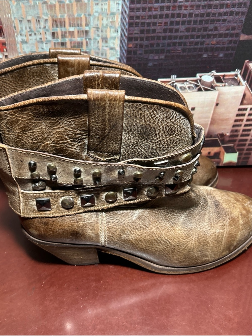 Circle G Brown Studded Ankle Boots